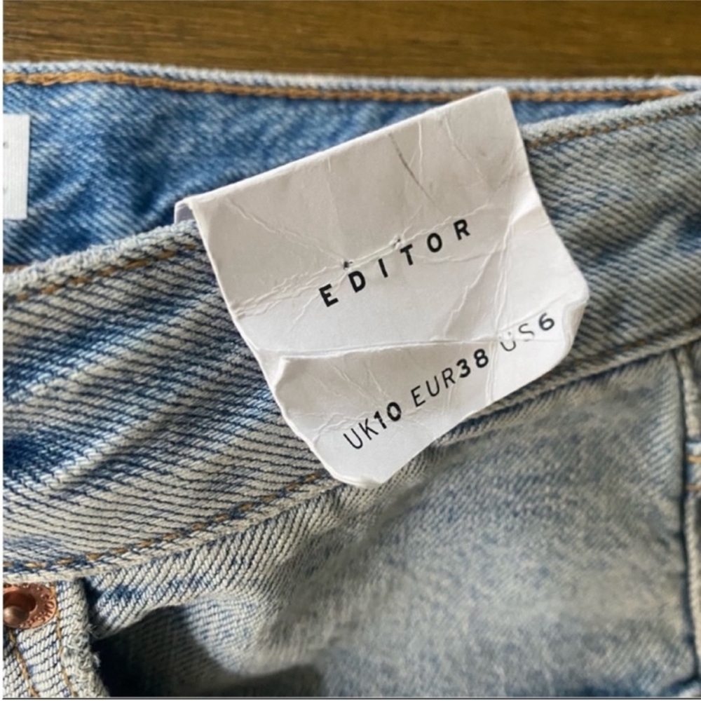 Topshop Editor high rise mid length denim shorts - Picture 6 of 14